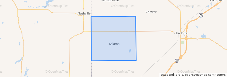 Mapa de ubicacion de Kalamo Township.