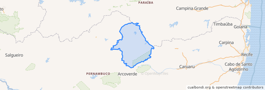 Mapa de ubicacion de Região Geográfica Imediata de Monteiro.