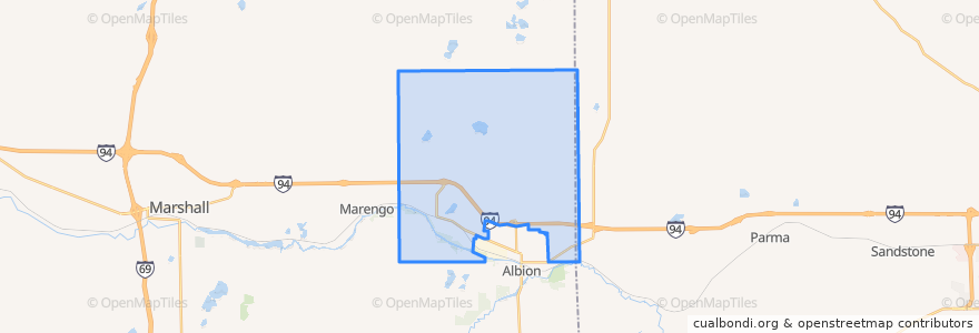 Mapa de ubicacion de Sheridan Township.