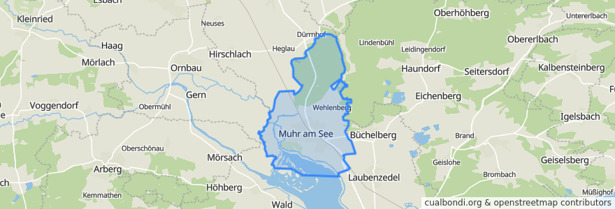 Mapa de ubicacion de Muhr am See.