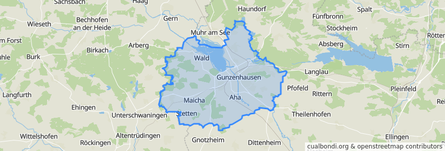 Mapa de ubicacion de Gunzenhausen.