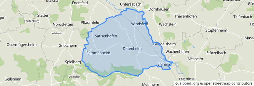 Mapa de ubicacion de Dittenheim.