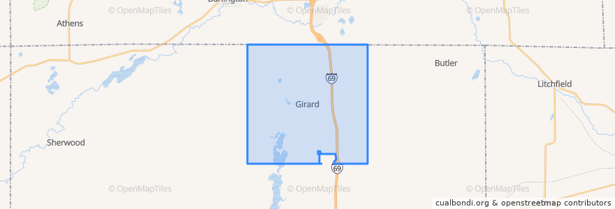 Mapa de ubicacion de Girard Township.