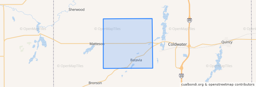 Mapa de ubicacion de Batavia Township.