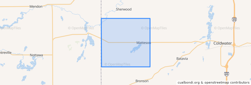 Mapa de ubicacion de Matteson Township.