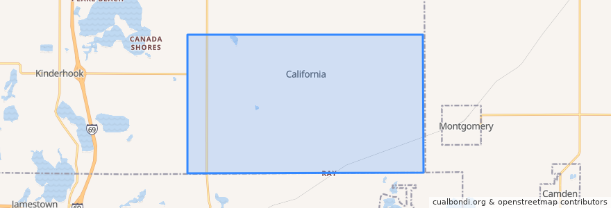 Mapa de ubicacion de California Township.