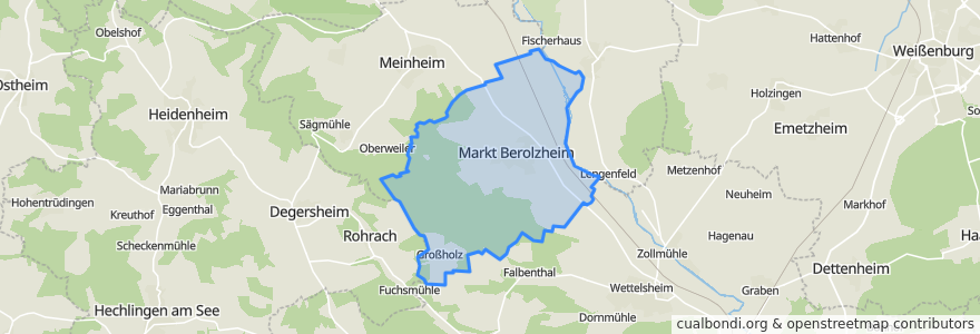 Mapa de ubicacion de Markt Berolzheim.