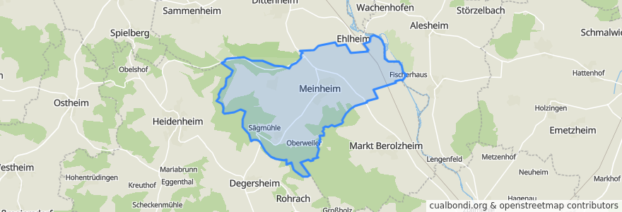 Mapa de ubicacion de Meinheim.