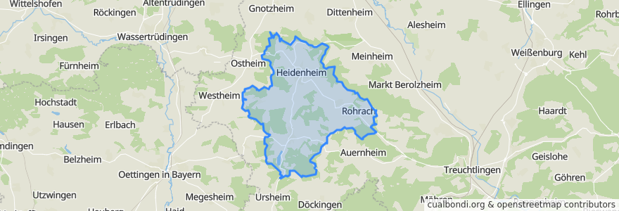 Mapa de ubicacion de Heidenheim.