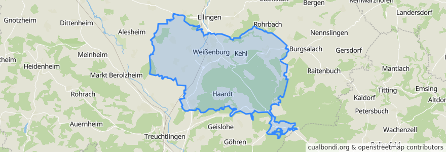 Mapa de ubicacion de Weißenburg i. Bay..