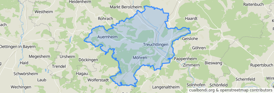 Mapa de ubicacion de Treuchtlingen.