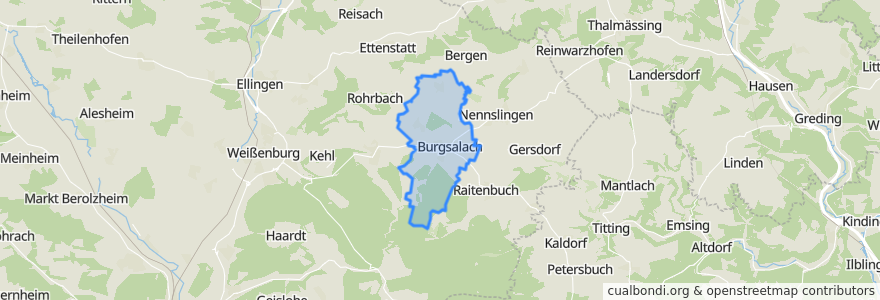 Mapa de ubicacion de Burgsalach.