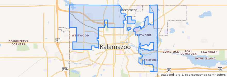 Mapa de ubicacion de Kalamazoo Charter Township.