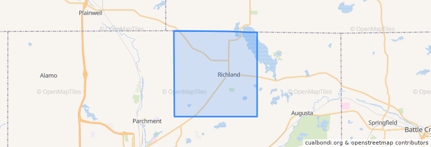 Mapa de ubicacion de Richland Township.