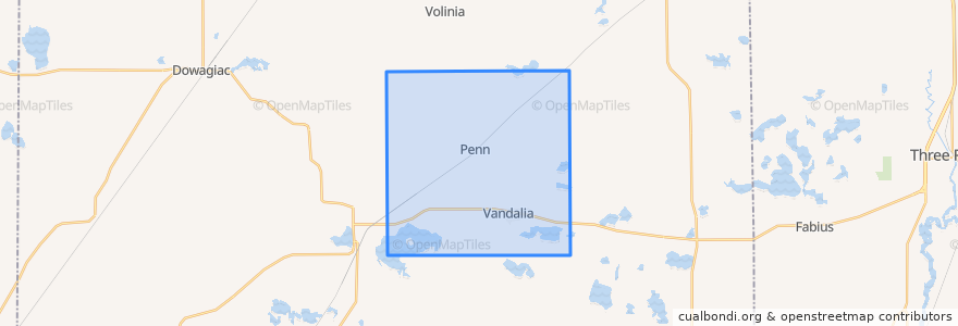 Mapa de ubicacion de Penn Township.