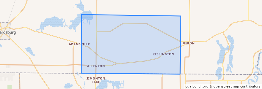 Mapa de ubicacion de Mason Township.