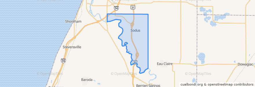 Mapa de ubicacion de Sodus Township.