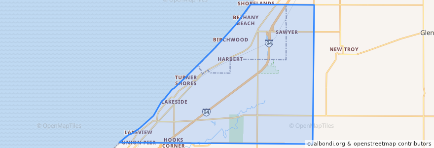 Mapa de ubicacion de Chikaming Township.