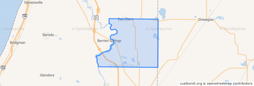 Mapa de ubicacion de Berrien Township.