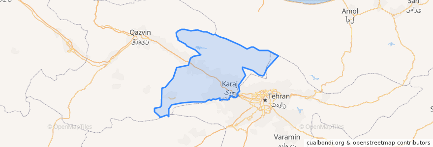 Mapa de ubicacion de Alborz Province.