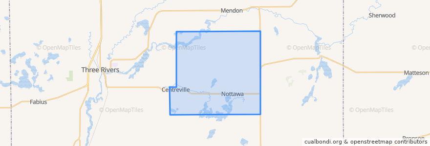 Mapa de ubicacion de Nottawa Township.