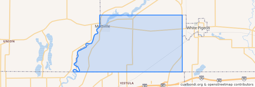 Mapa de ubicacion de Mottville Township.