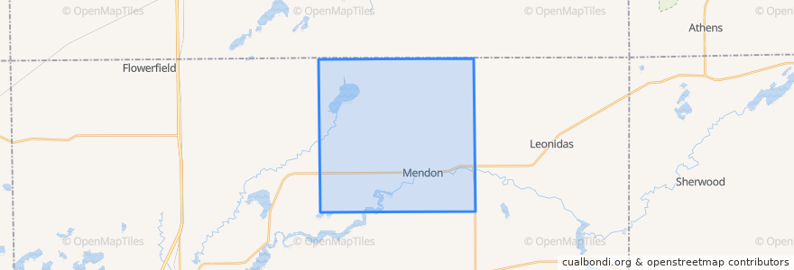 Mapa de ubicacion de Mendon Township.