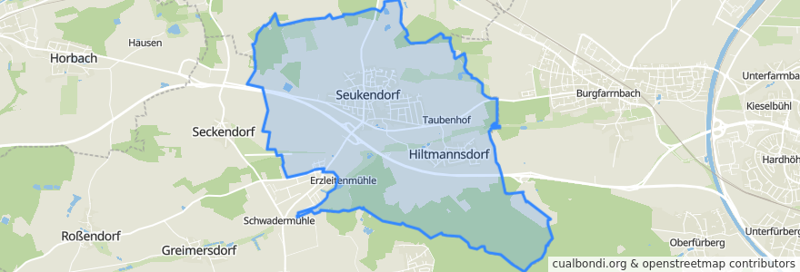 Mapa de ubicacion de Seukendorf.