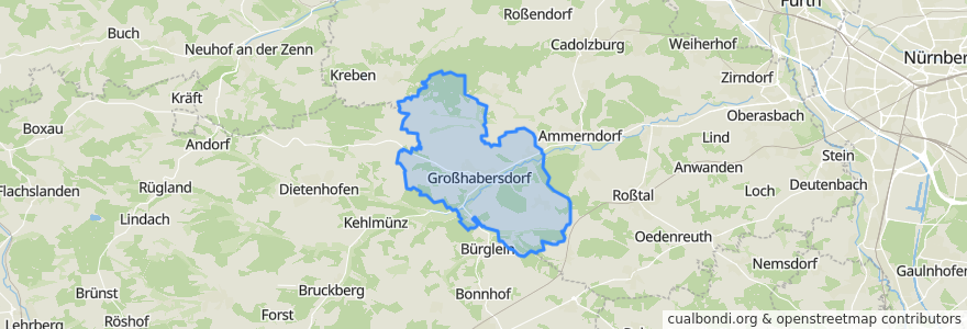 Mapa de ubicacion de Großhabersdorf.