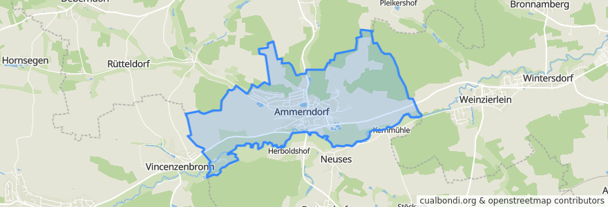 Mapa de ubicacion de Ammerndorf.