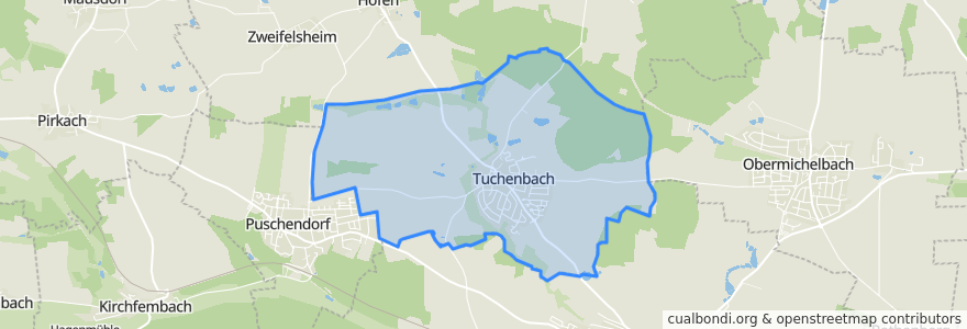 Mapa de ubicacion de Tuchenbach.