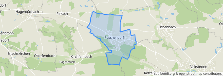 Mapa de ubicacion de Puschendorf.