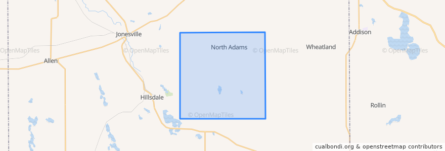 Mapa de ubicacion de Adams Township.