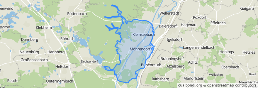 Mapa de ubicacion de Möhrendorf.