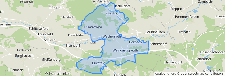 Mapa de ubicacion de Wachenroth.