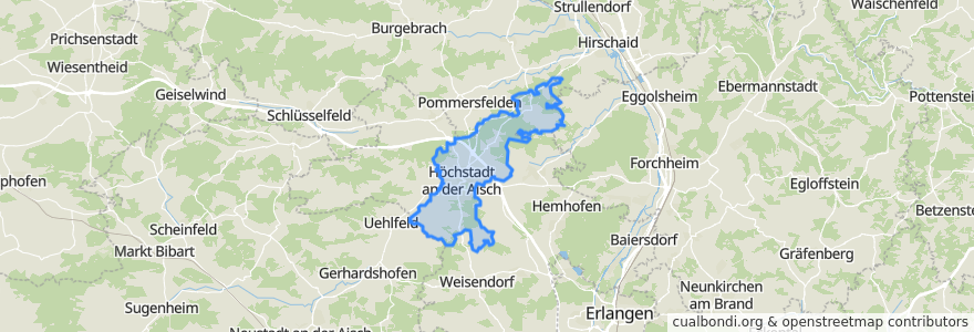 Mapa de ubicacion de Höchstadt a.d.Aisch.