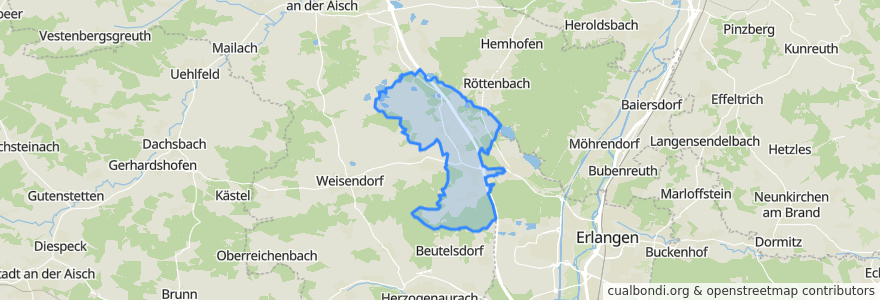 Mapa de ubicacion de Heßdorf.