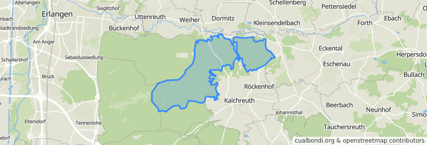 Mapa de ubicacion de Dormitzer Forst.