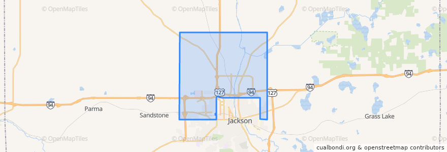 Mapa de ubicacion de Blackman Charter Township.