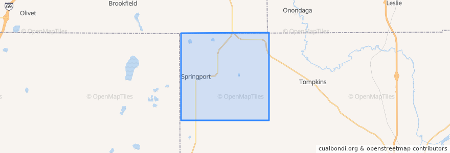 Mapa de ubicacion de Springport Township.