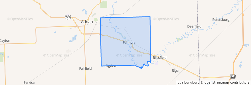 Mapa de ubicacion de Palmyra Township.