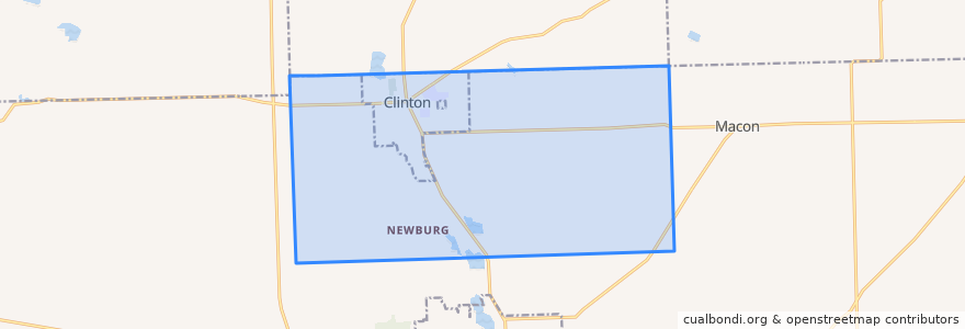 Mapa de ubicacion de Clinton Township.