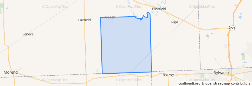 Mapa de ubicacion de Ogden Township.