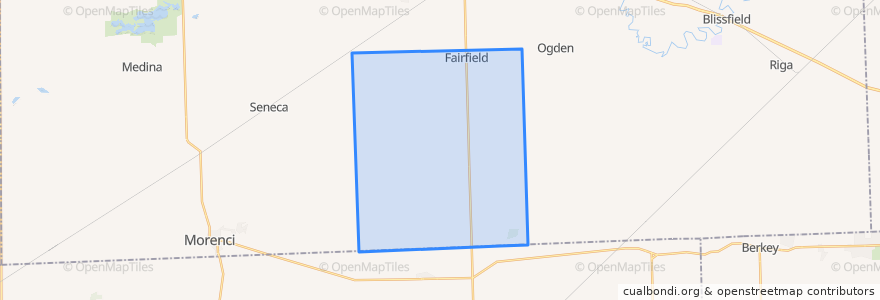 Mapa de ubicacion de Fairfield Township.