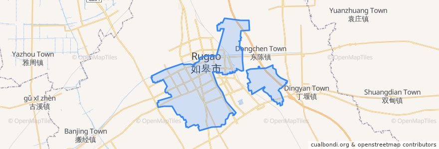 Mapa de ubicacion de 如城街道.