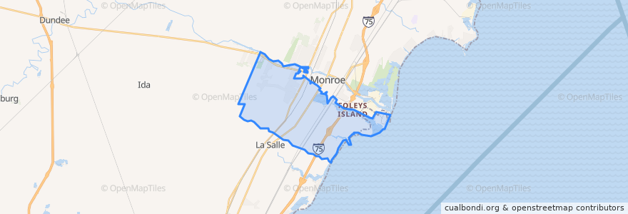 Mapa de ubicacion de Monroe Charter Township.