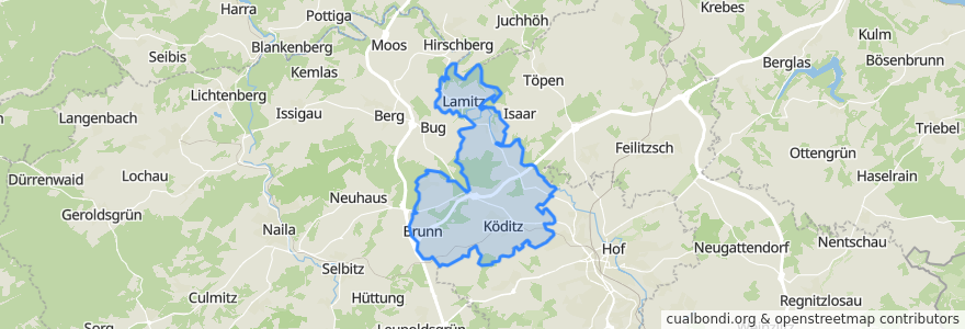 Mapa de ubicacion de Köditz.