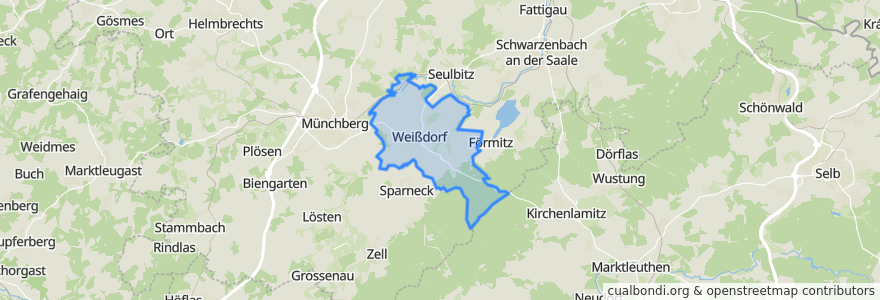 Mapa de ubicacion de Weißdorf.