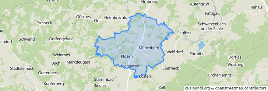 Mapa de ubicacion de Münchberg.