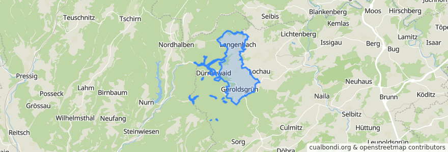 Mapa de ubicacion de Geroldsgrün.